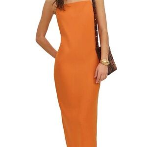 Reformation Gael Linnen Maxi Dress in Orange
